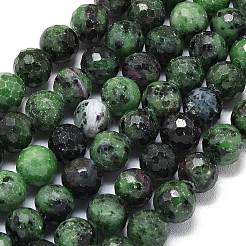 Натуральный рубин в цоизита бусин пряди&nbsp;G-B165-A04-10mm