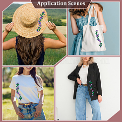 12 шт. вышитых аппликаций с изображением пиона и листьев на ткани&nbsp;PATC-ME0001-33A