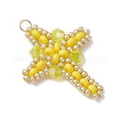 Подвески-кресты из стеклянного бисера&nbsp;PALLOY-MZ00826-05