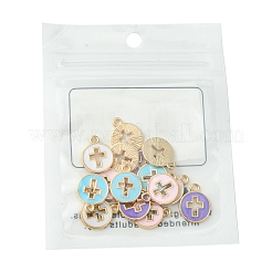 16шт 4 цвета светлые позолоченные подвески из сплава с эмалью&nbsp;ENAM-FS0001-85