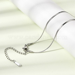 12 Stück 1.5 mm flache Halskette aus Edelstahl 304 für Damen und Herren&nbsp;NJEW-H093-14P