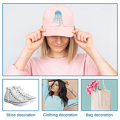 4 шт. аппликации из бисера ручной работы в виде медуз двух цветов&nbsp;PATC-GA0001-12