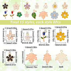 Подвески из сплава эмали 120шт 15 стиля&nbsp;ENAM-SC0003-31