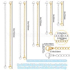 20 шт. 5-х стильное ионное покрытие (IP) удлинитель цепи из нержавеющей стали 304&nbsp;STAS-BBC0003-70GP