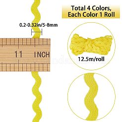 4 Stränge 4 Farben Polyester Welle Biege Fransenbesatz&nbsp;OCOR-GF0002-43A