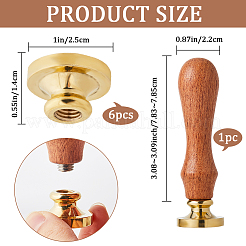 6 стиль золотистый тон латунная восковая печать штамп головка&nbsp;AJEW-CP0007-50C-01