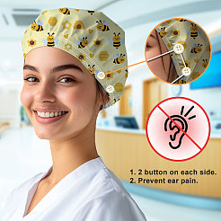 2 шт. 2 стиля хлопковые регулируемые набивные шапки с принтом рабочие кепки для женщин и мужчин&nbsp;AJEW-DR0002-22A