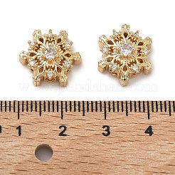 Рождественские латунные бусины с инкрустацией кубическим цирконием&nbsp;KK-A286-20G-01