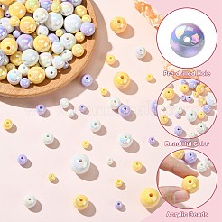 250 г УФ-покрытие радужные переливающиеся непрозрачные акриловые бусины&nbsp;PACR-CJ0001-39