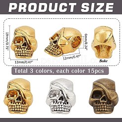 45 шт. Европейские бусины из сплава 3 цветов&nbsp;FIND-PH0021-85