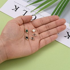 Позолоченные стеклянные плоские круглые соединители&nbsp;KK-L094-02