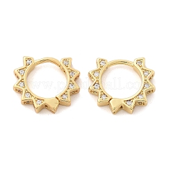 Серьги-кольца в форме солнца из прозрачного кубического циркония&nbsp;LS-EJEW-P199-07G