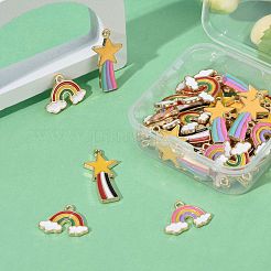 Подвески из сплава эмали 40шт 4 стиля&nbsp;ENAM-LS0001-13LG