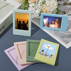 6шт 6-цветная прямоугольная подставка для фоторамки из АБС-пластика&nbsp;AJEW-SP0002-08