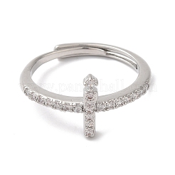 Verstellbare Ringe aus Messing mit Zirkonia und arabischen Buchstaben für Damen&nbsp;RJEW-S407-10P-08