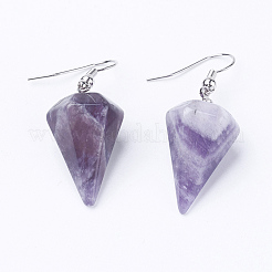 Pendientes colgantes de piedras mixtas naturales y sintéticas&nbsp;EJEW-E219-P