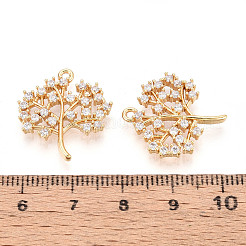 Латунные микропаве прозрачные подвески с фианитом&nbsp;KK-T077-40G