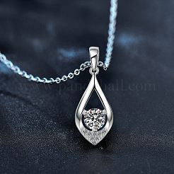 Ожерелья с подвеской из муассанита в форме капли 925 из стерлингового серебра для женщин&nbsp;FS-WGA8F32-02