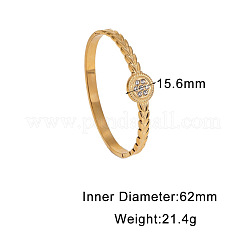 Brazaletes con bisagras de rhinestone de acero inoxidable 304&nbsp;FS-WG8BDCA-02
