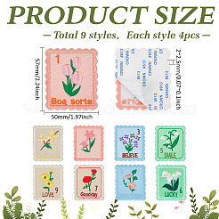 4 bolsa de pegatinas de poliéster con dibujos de flores&nbsp;DIY-FG0010-68