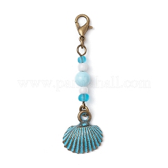 Подвеска с подвесками и стеклянными бусинами на морскую тематику HJEW-JM03158-03