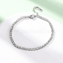 Браслеты-цепочки из нержавеющей стали 304 со стразами для женщин&nbsp;BJEW-G753-01P-03