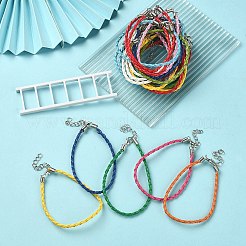 Trendige geflochtene Lederimitat Armband machen&nbsp;BJEW-YW0001-09