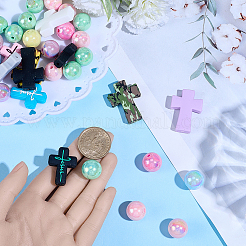 12шт 12 цвета крест силиконовые фокусные бусины&nbsp;SIL-BM0001-05