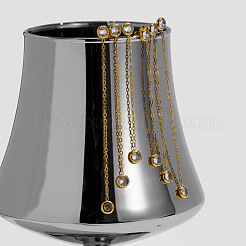 Pendientes de botón de acero inoxidable quirúrgico 316 con micro pavé de circonitas cúbicas transparentes para mujer&nbsp;WGF4ABD-01