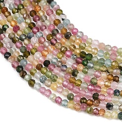 Нити из натуральных разноцветных турмалиновых бусин&nbsp;G-B175-D02-2mm
