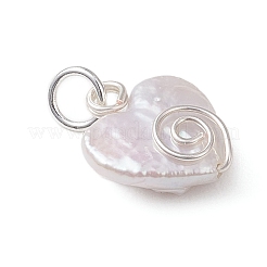 Подвески в форме сердца из натурального жемчуга кеши&nbsp;PALLOY-JF04809-02