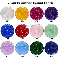 Наборы для самостоятельного изготовления круглых натуральных и окрашенных малайзийских нефритовых бусин&nbsp;DIY-YW0011-50