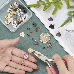 30 шт. 5 цвета ионного покрытия (IP) в форме сердца из нержавеющей стали 304 фурнитура для сережек-гвоздиков&nbsp;EJEW-UN0001-68