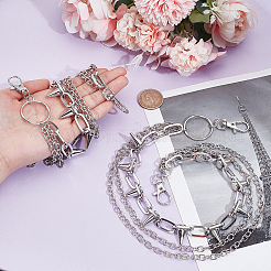 2 шт. алюминиевый и железный шип заклепки кисточки цепи ремень&nbsp;AJEW-UN0002-11P