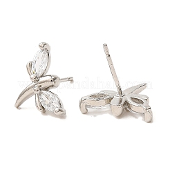 Boucles d'oreilles en laiton platine libellule&nbsp;EJEW-L270-09P