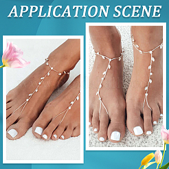 2шт латунные прозрачные кубические циркониевые браслеты-цепочки для женщин&nbsp;BJEW-BBC0001-09S