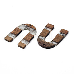 Подвески из прозрачной смолы и вощеного ореха&nbsp;RESI-Q211-02B