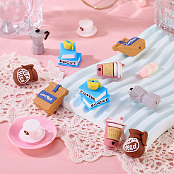 12шт 6 стиля силиконовые бусины на кофейную тематику&nbsp;SIL-TA0002-88