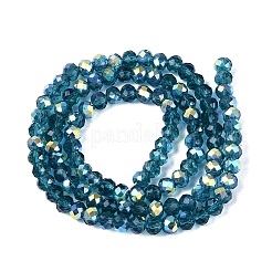 Brins de perles rondelles en verre transparent plaqué couleur AB&nbsp;EGLA-T029-4mm-10G