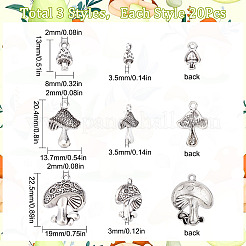 60шт 3 стиля подвески из сплава в тибетском стиле&nbsp;TIBEP-SC0002-27