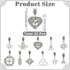22 Stück 11 Stile europäische Legierungsanhänger&nbsp;PALLOY-YW00226