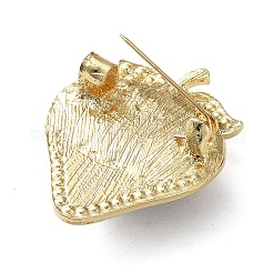 Брошь в виде клубники со стразами и акрилом&nbsp;LS-JEWB-G040-01G