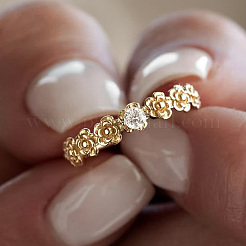 Кольца для женщин с латунным паве из кубического циркония&nbsp;OI9467-3