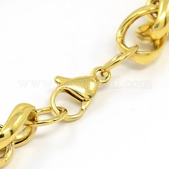 Bracciali alla moda da uomo in acciaio inossidabile 304 con catena a grano&nbsp;STAS-A028-B002