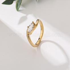 Fingerringe aus 304 Edelstahl und Zirkonia für Damen&nbsp;WG54E70-01