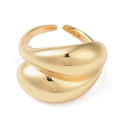 Кольцо из латуни с открытой манжетой&nbsp;RJEW-R143-01A-G