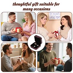 Cajas para gemelos de joyería de plástico y cuero sintético&nbsp;CON-WH0117-14B