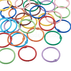 30 Stück 10 Farben sprühlackierte Binderringe aus Eisen mit Scharnier&nbsp;IFIN-TA0001-77