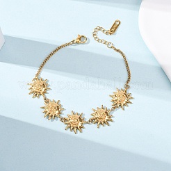 Текстурированные браслеты из нержавеющей стали 304 Sun Link&nbsp;BJEW-K293-06A-G