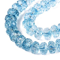 Brins de perles de verre transparentes craquelées&nbsp;GLAA-N068-03A-04